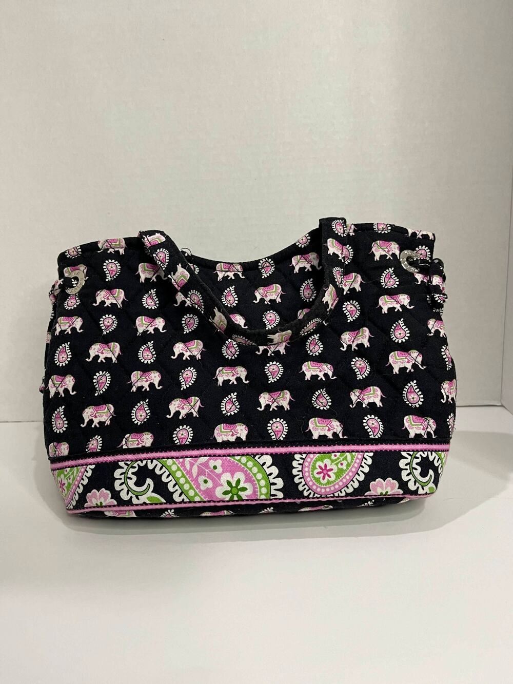 Vera Bradley Retired Pink Elephants Pattern Small Tote